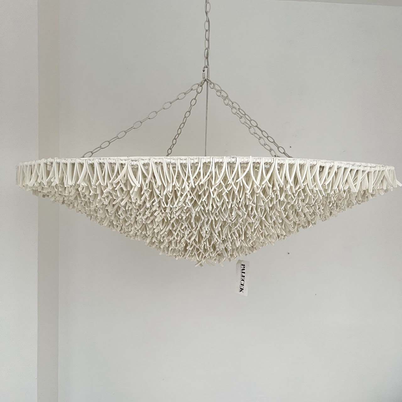 Palecek Cadiz Feathered Coco Shell Pendant Chandelier