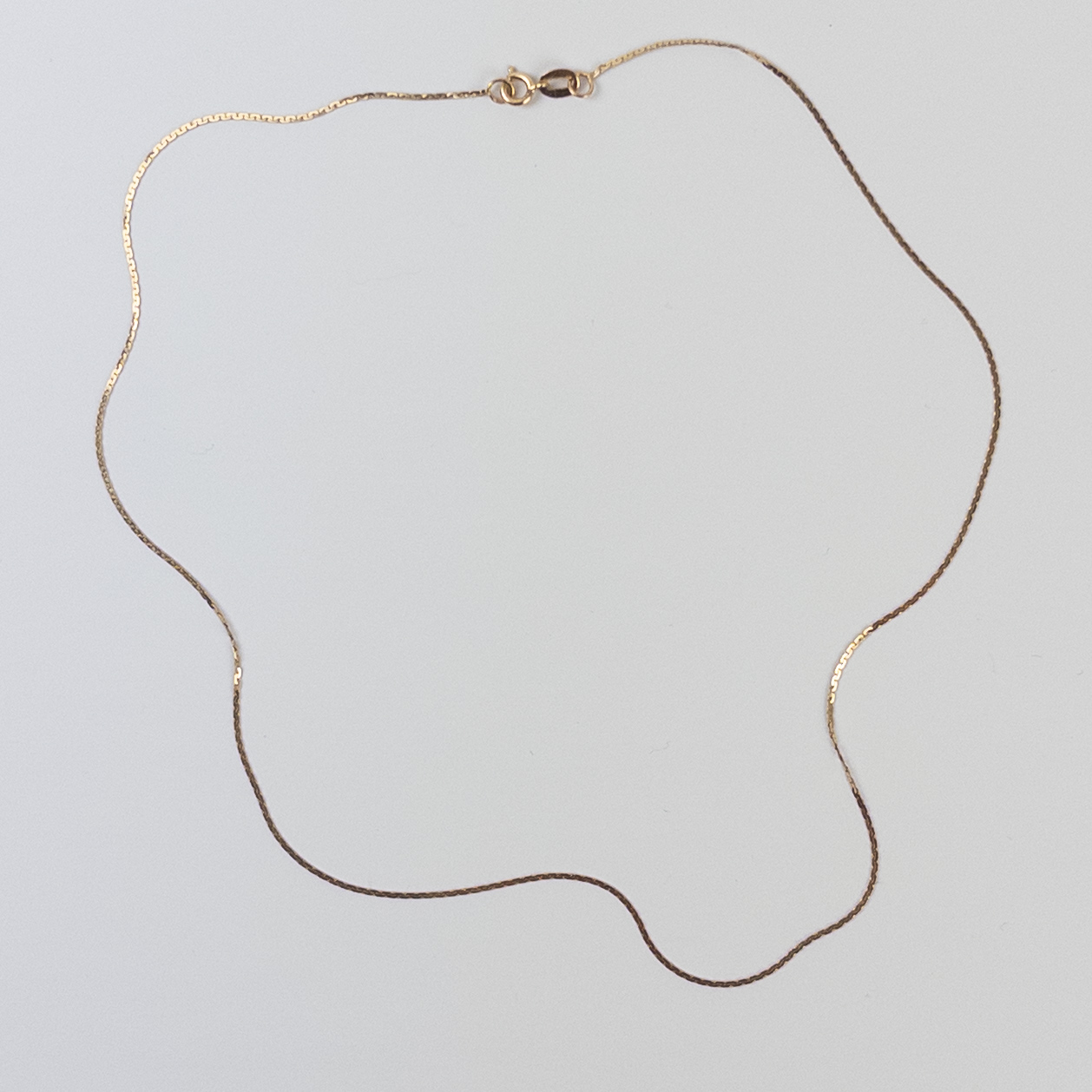 14K Gold Flat Chain Necklace