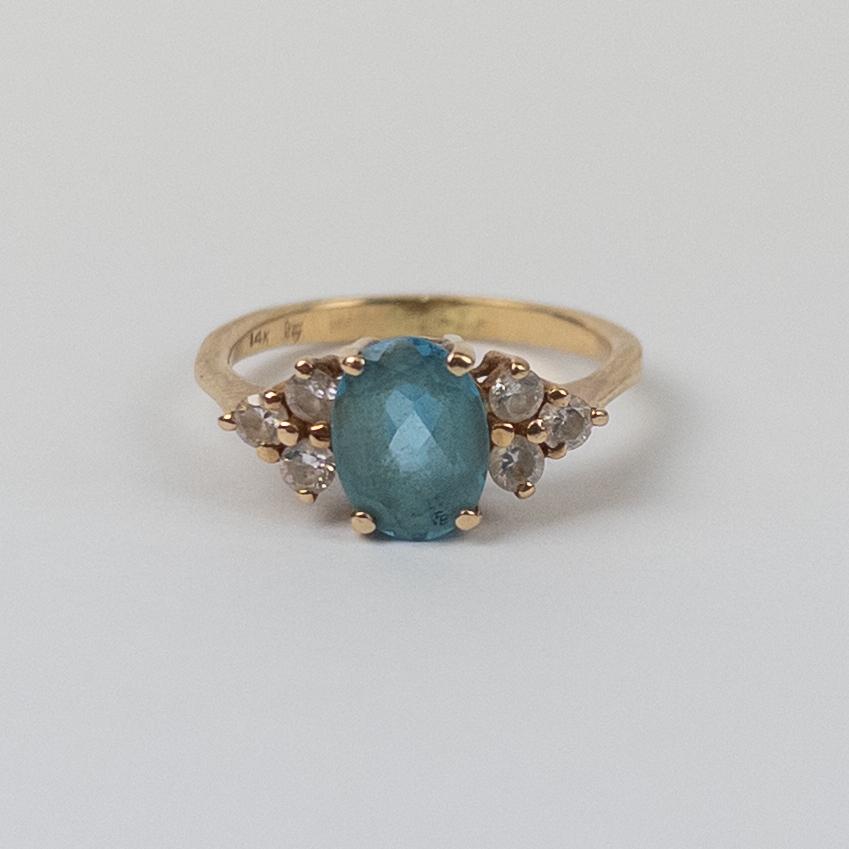 14K Gold Ring with Semi Precious Stone Settings