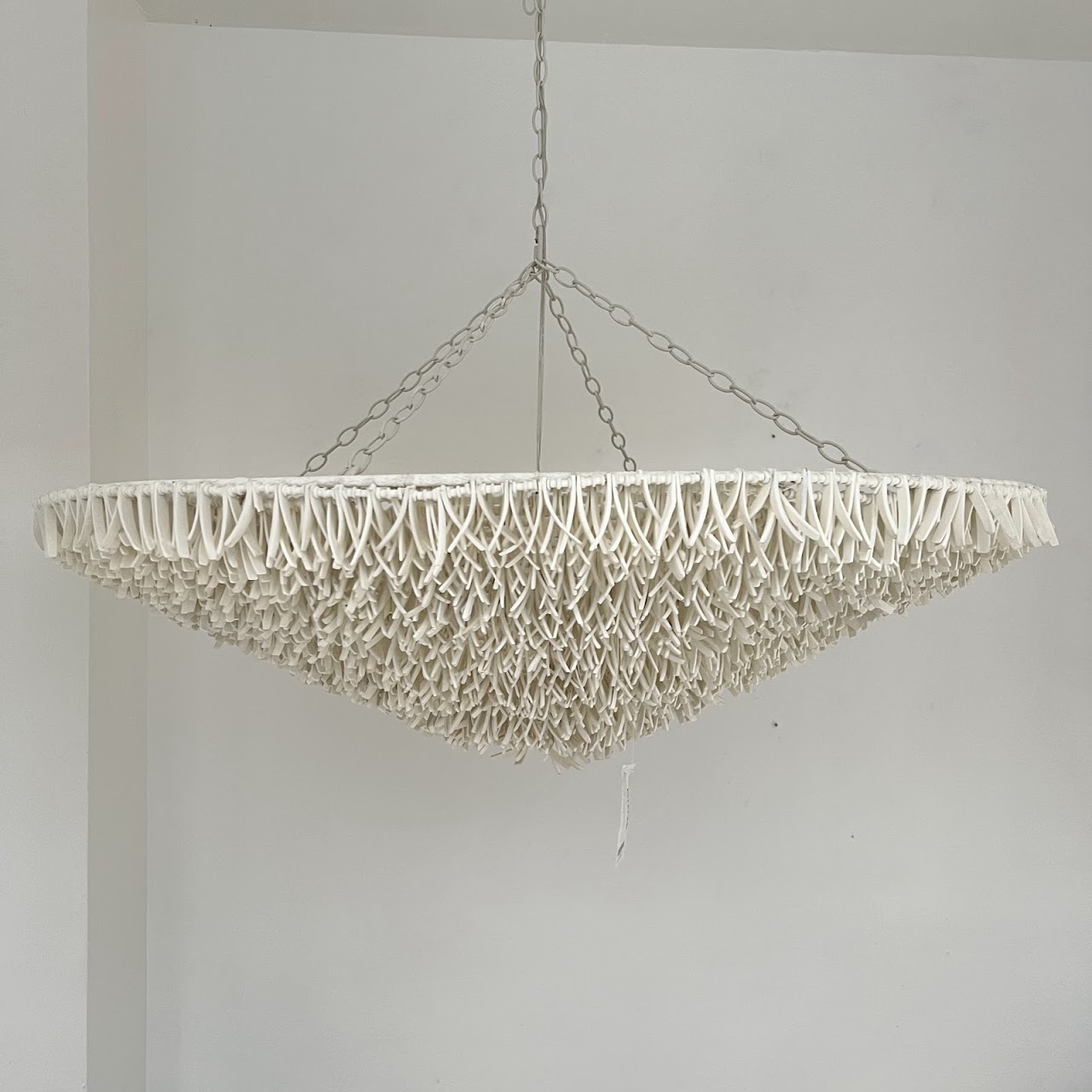 Palecek Cadiz Feathered Coco Shell Pendant Chandelier