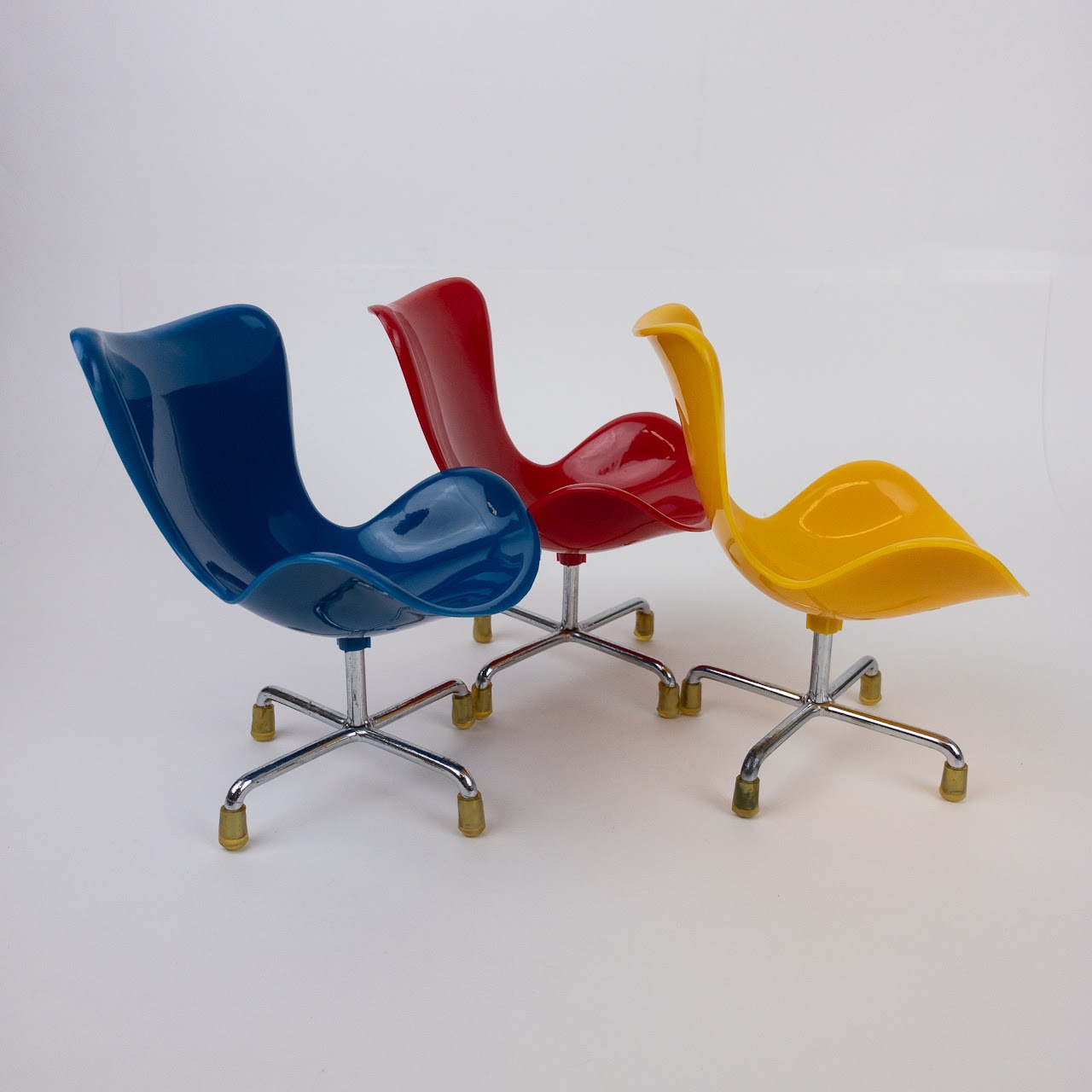 Miniature Plastic Eames Style Chair Trio