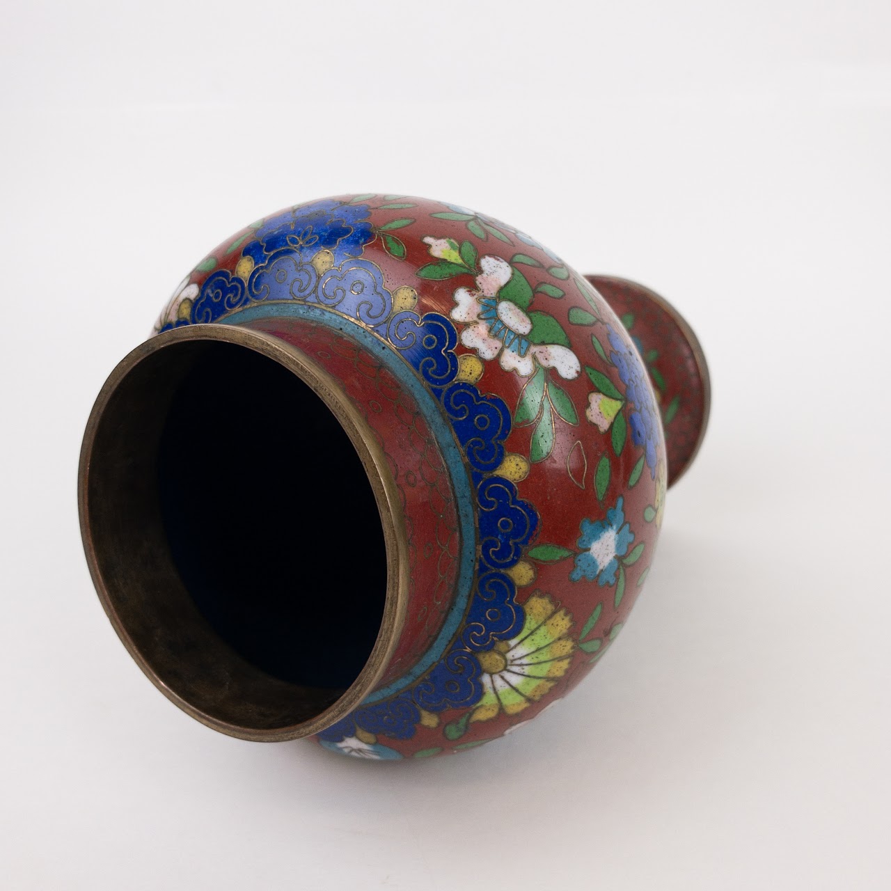 Cloisonné Floral Lidded Urn