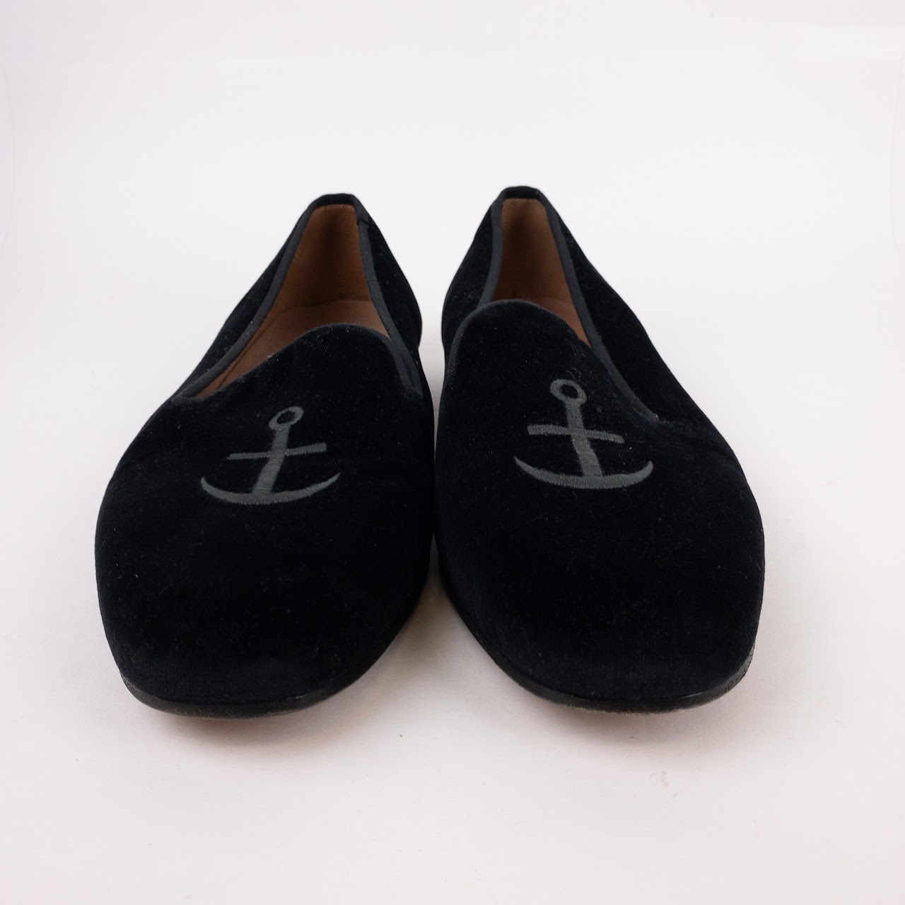 Stubbs & Wootton Velvet Anchor Loafers