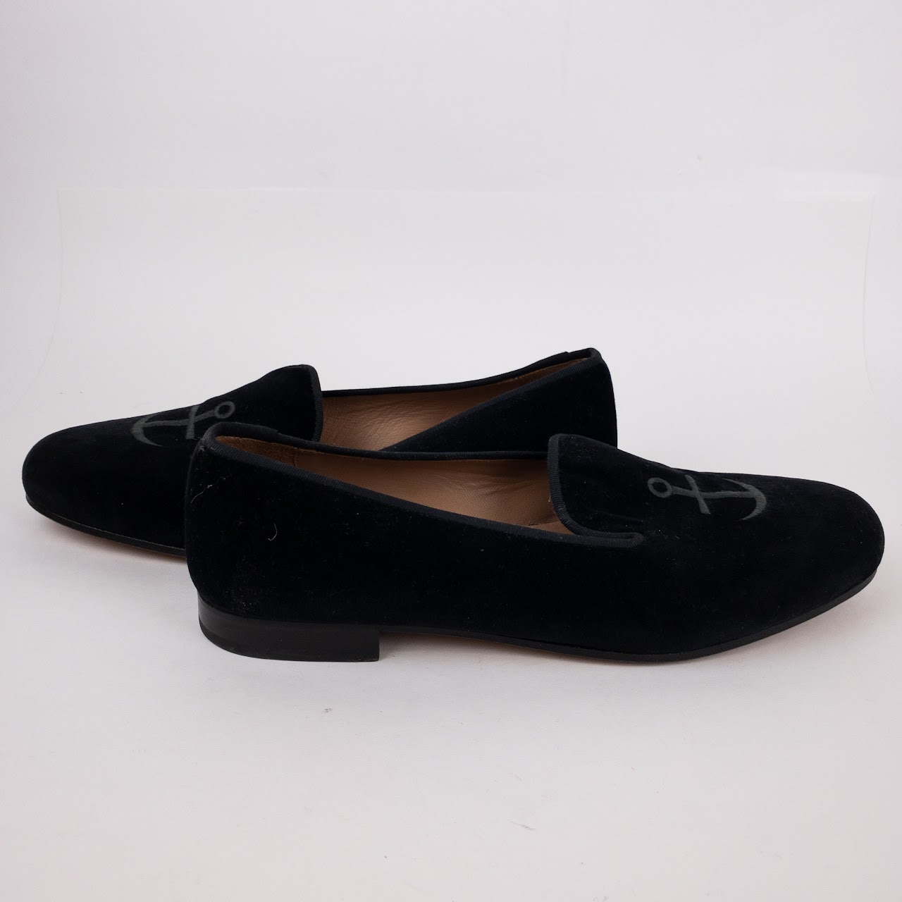 Stubbs & Wootton Velvet Anchor Loafers