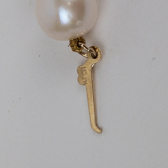 14k Gold And Pearl Strand Necklace Needs Repair 9004