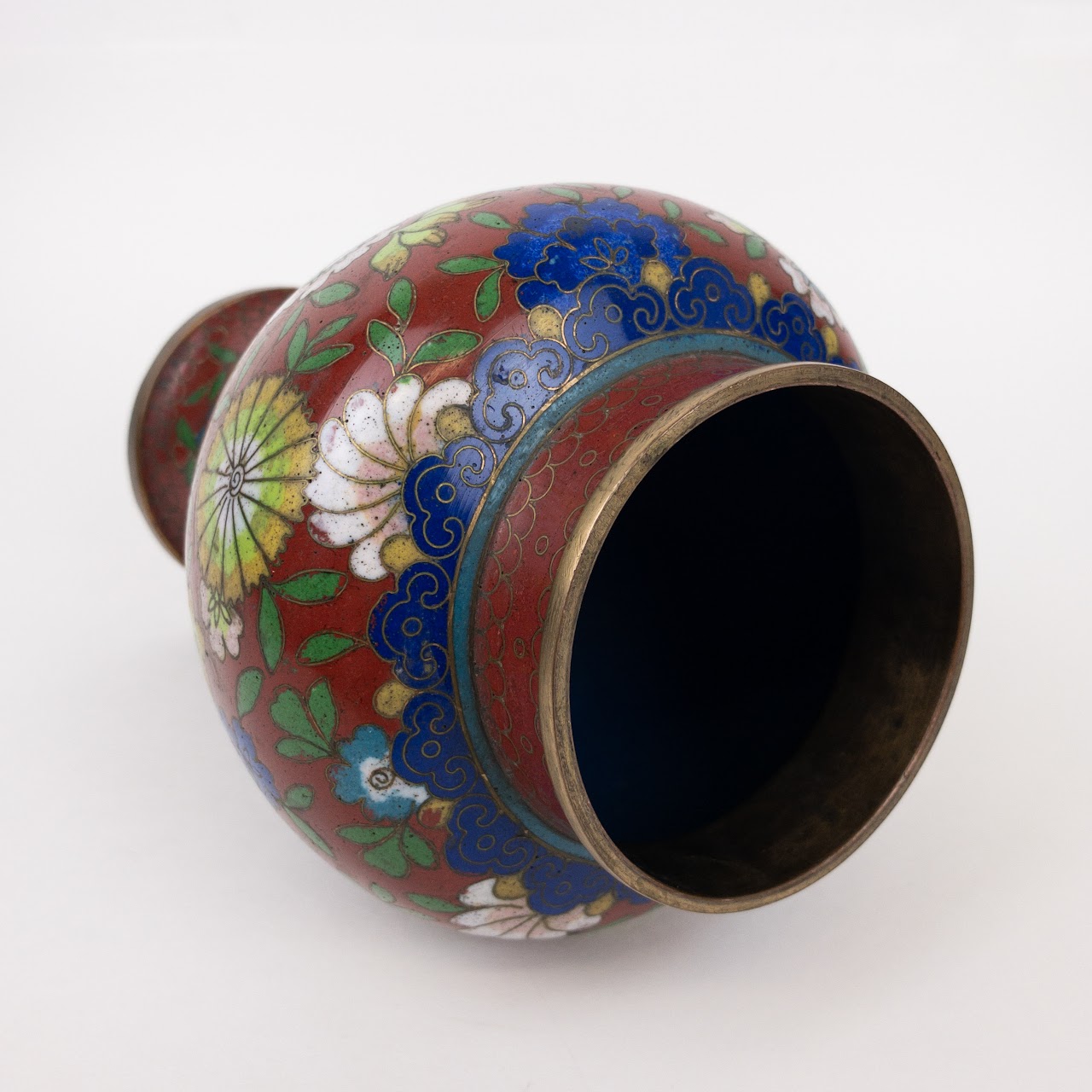 Cloisonné Floral Lidded Urn