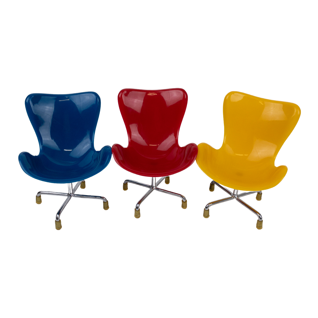 Miniature Plastic Eames Style Chair Trio