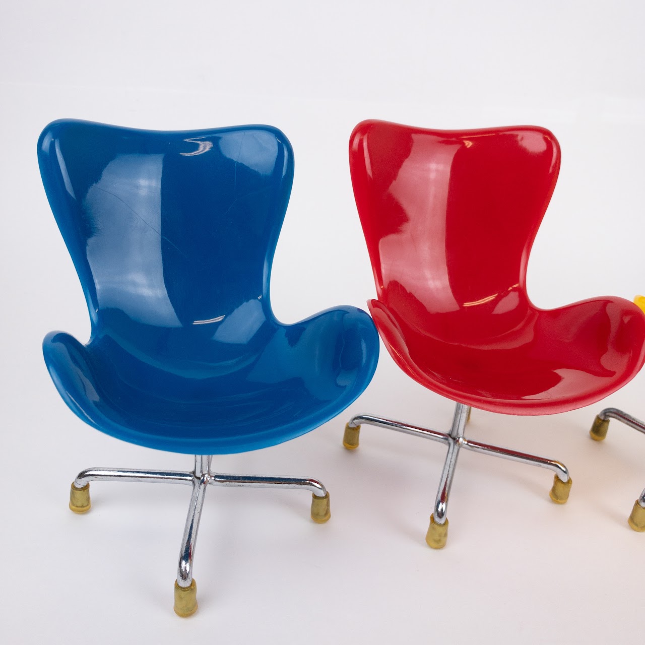 Miniature Plastic Eames Style Chair Trio