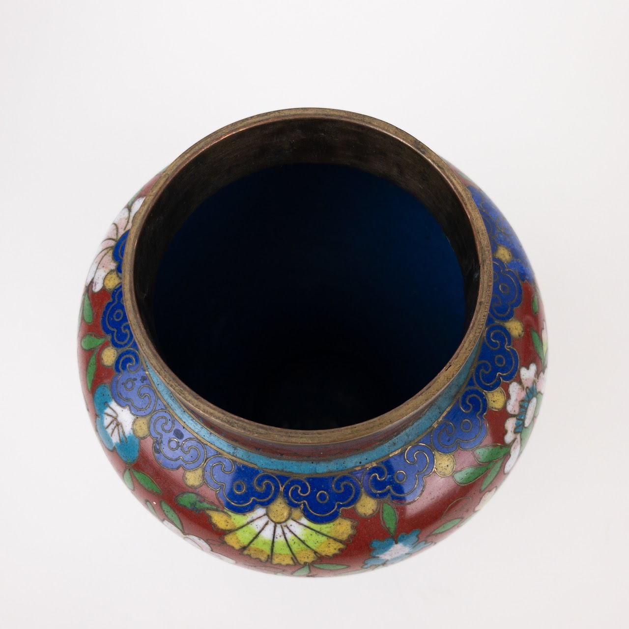 Cloisonné Floral Lidded Urn