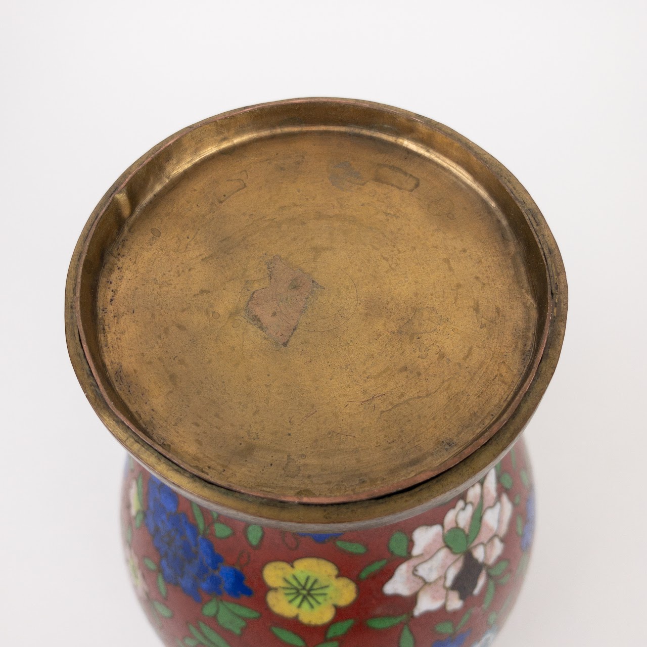 Cloisonné Floral Lidded Urn