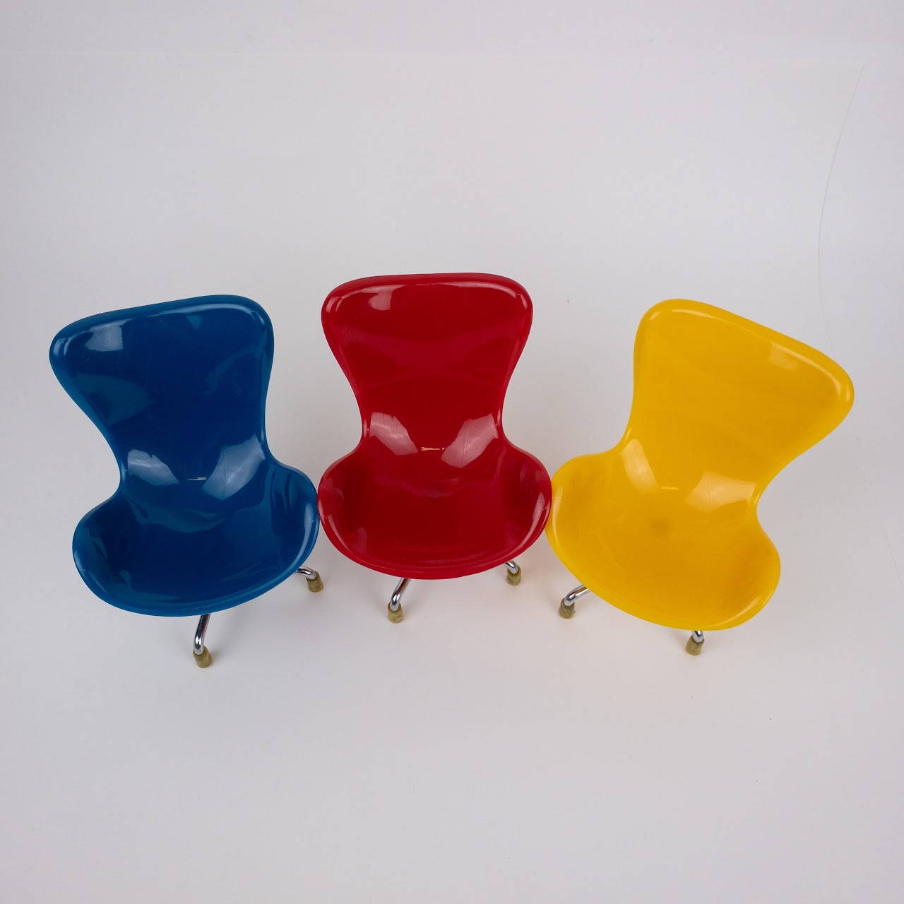 Miniature Plastic Eames Style Chair Trio