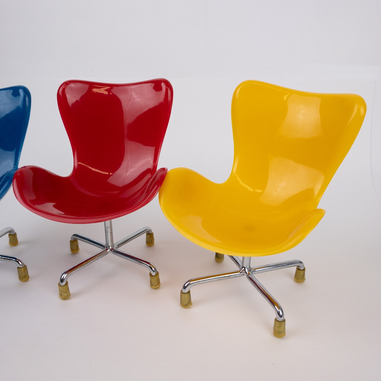 Miniature Plastic Eames Style Chair Trio