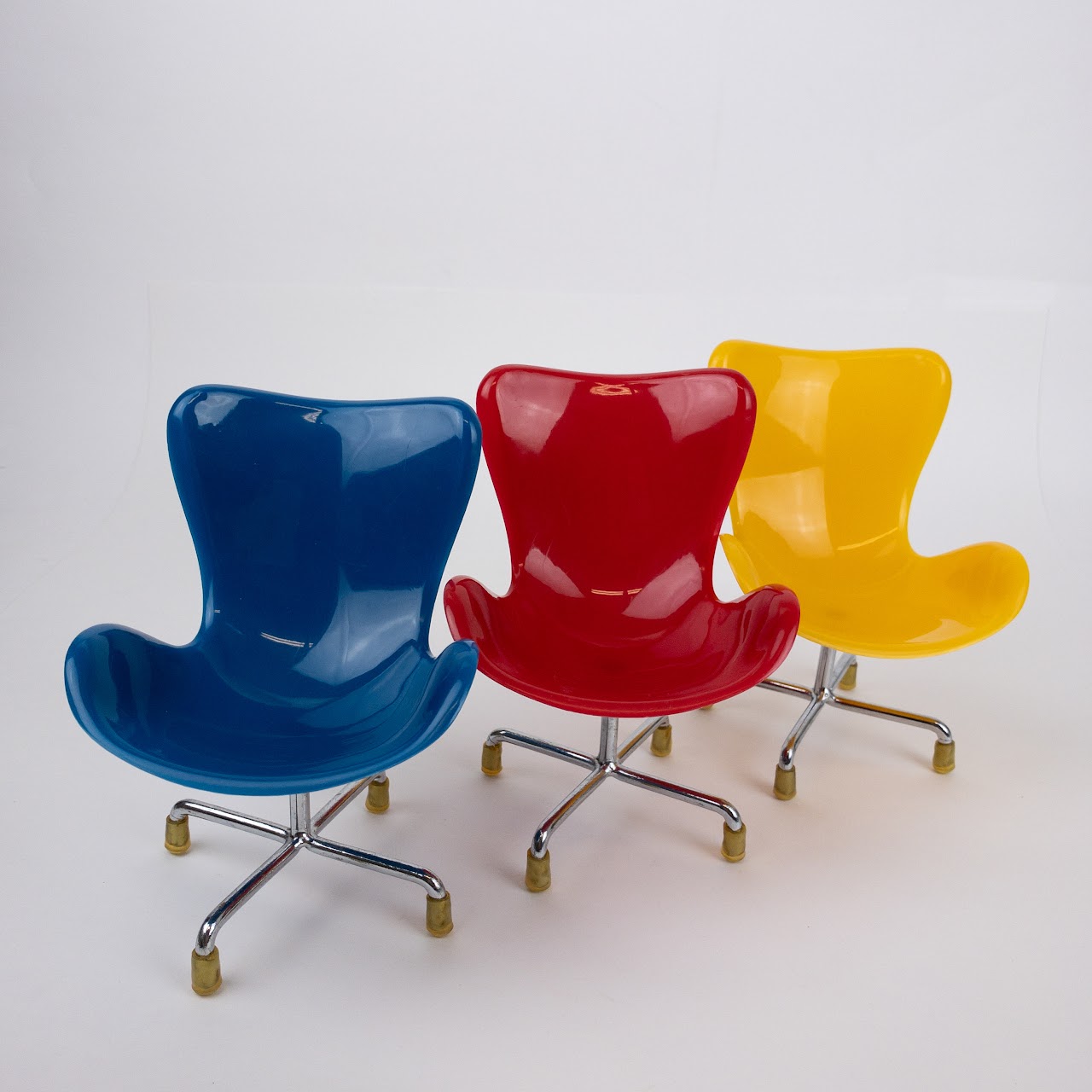 Miniature Plastic Eames Style Chair Trio