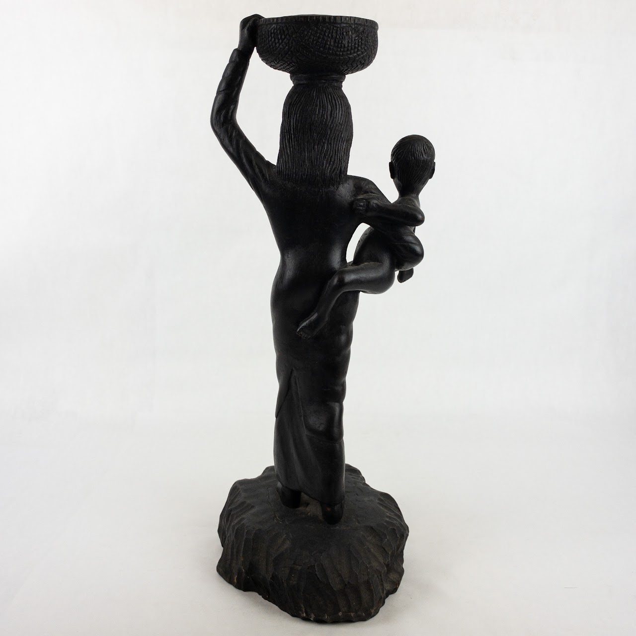 Mother & Child Carved Wood Sculpture