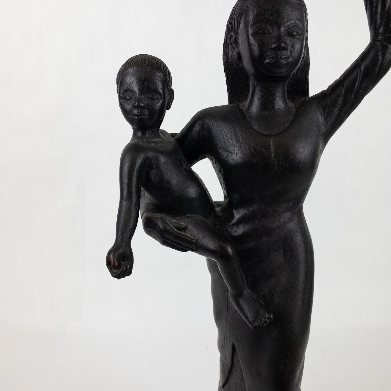 Mother & Child Carved Wood Sculpture