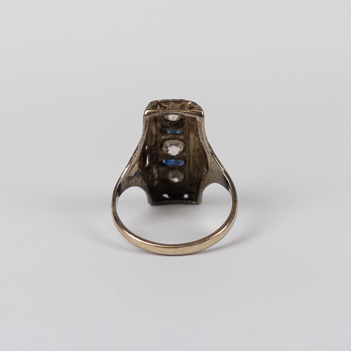 14K Gold, Diamond and Sapphire Ring