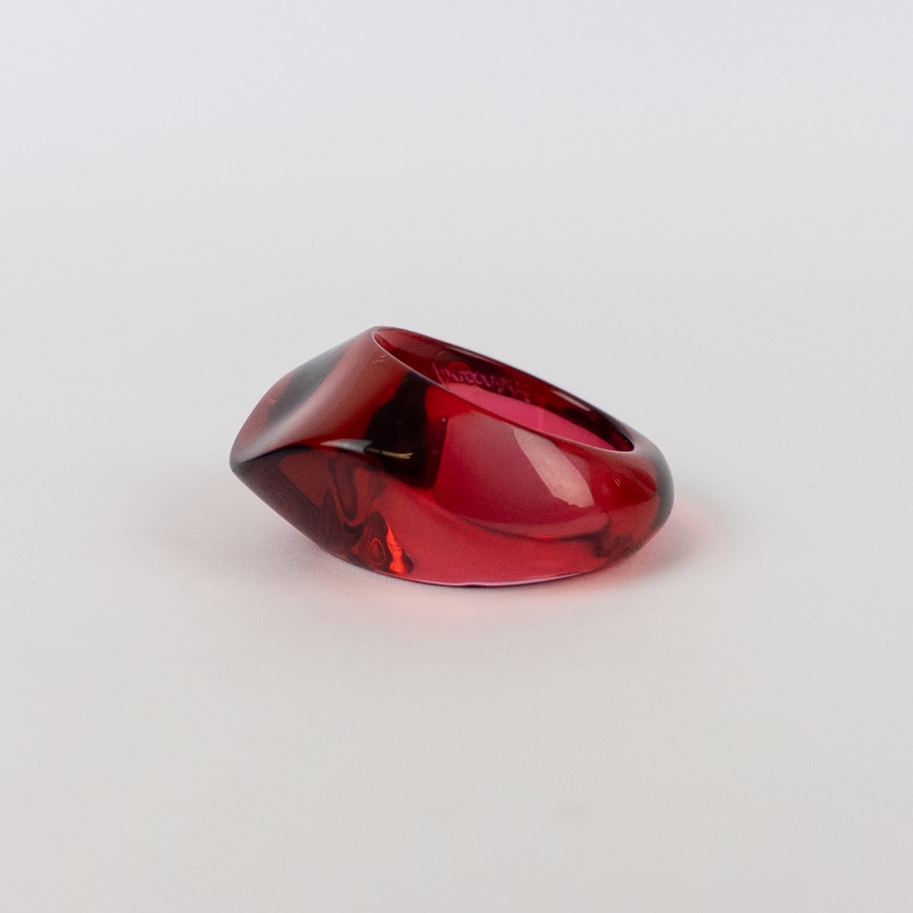 Baccarat Red Crystal Pebble Ring