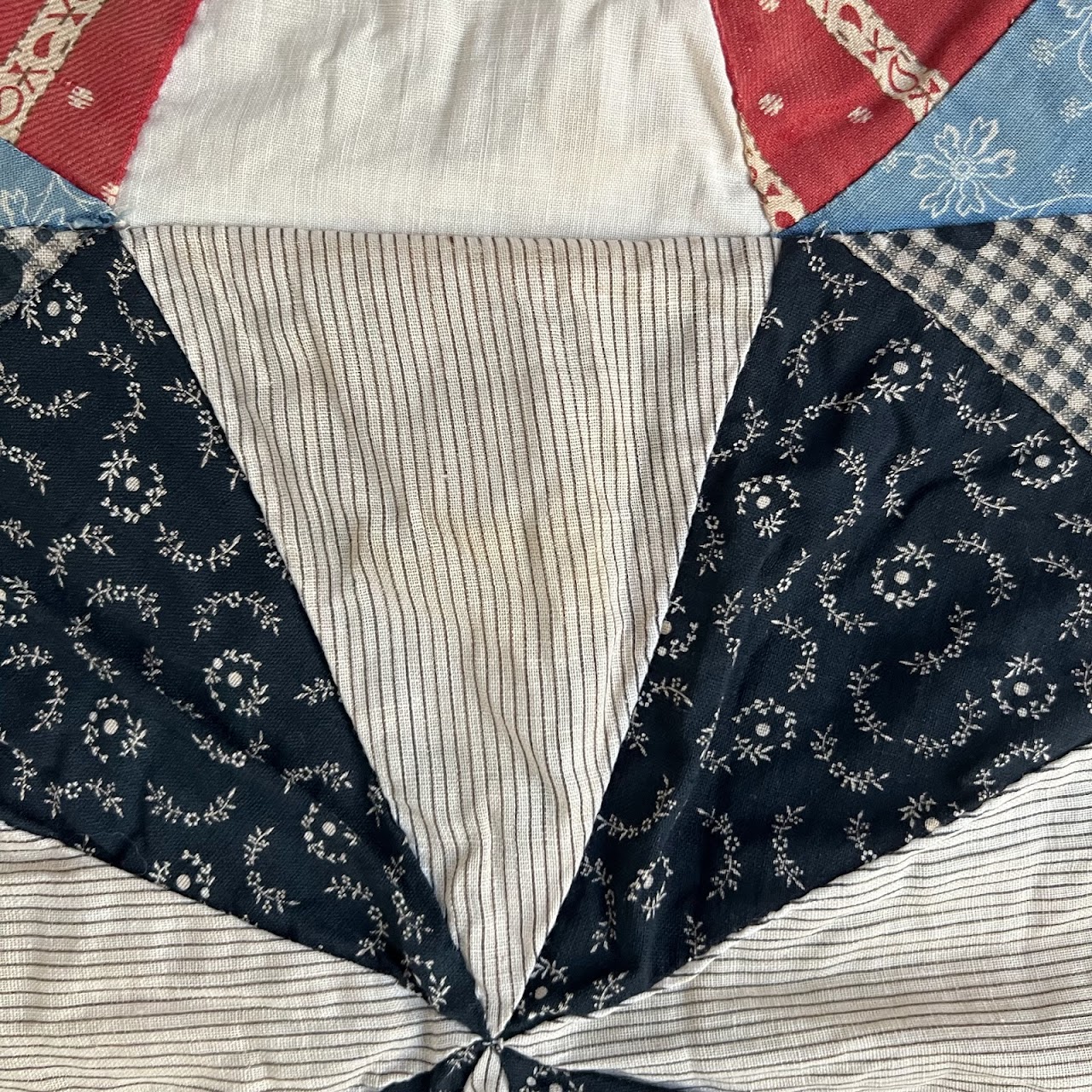 Vintage Signed Pinwheel Quilt Throw