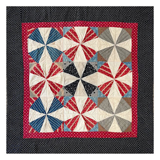 Vintage Signed Pinwheel Quilt Throw