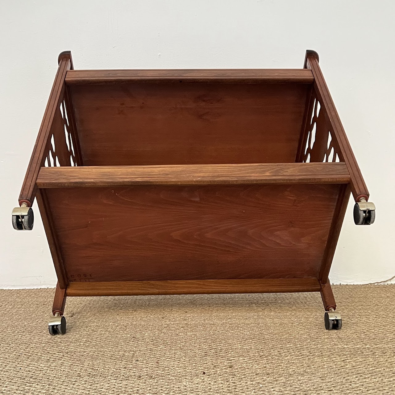 1960s Modernist Walnut Bar Cart