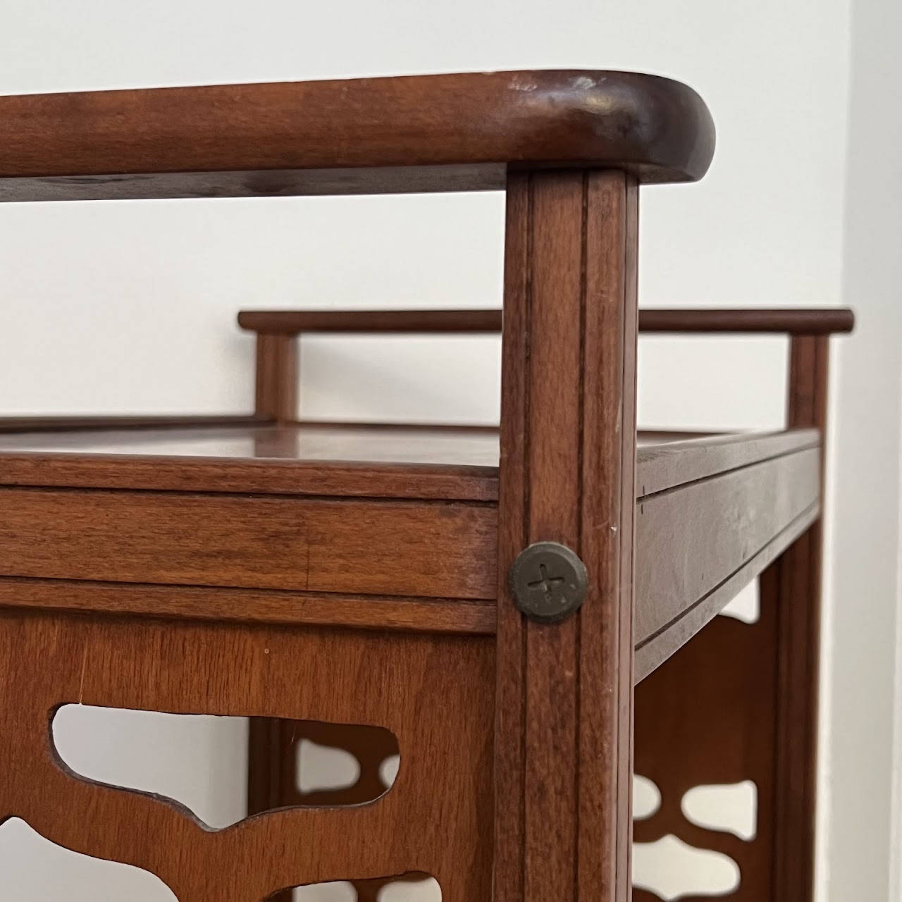 1960s Modernist Walnut Bar Cart