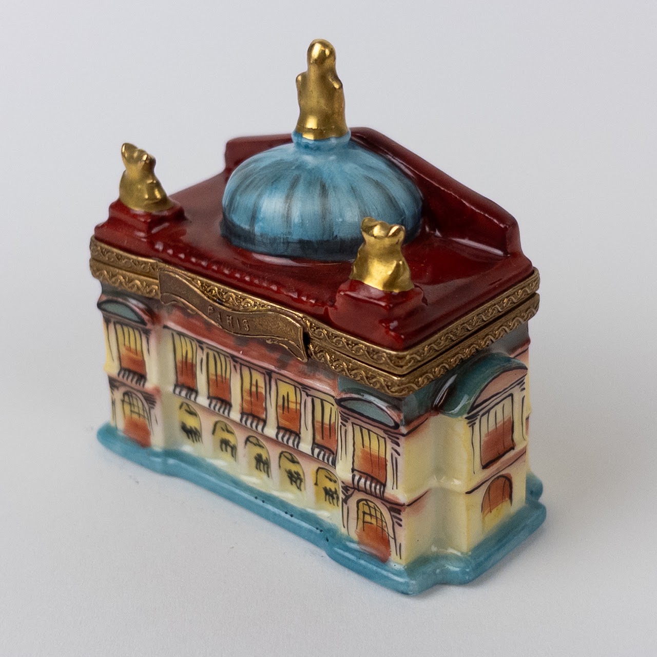 Rochard Limoges Peint Main Paris Opera House Lidded Box