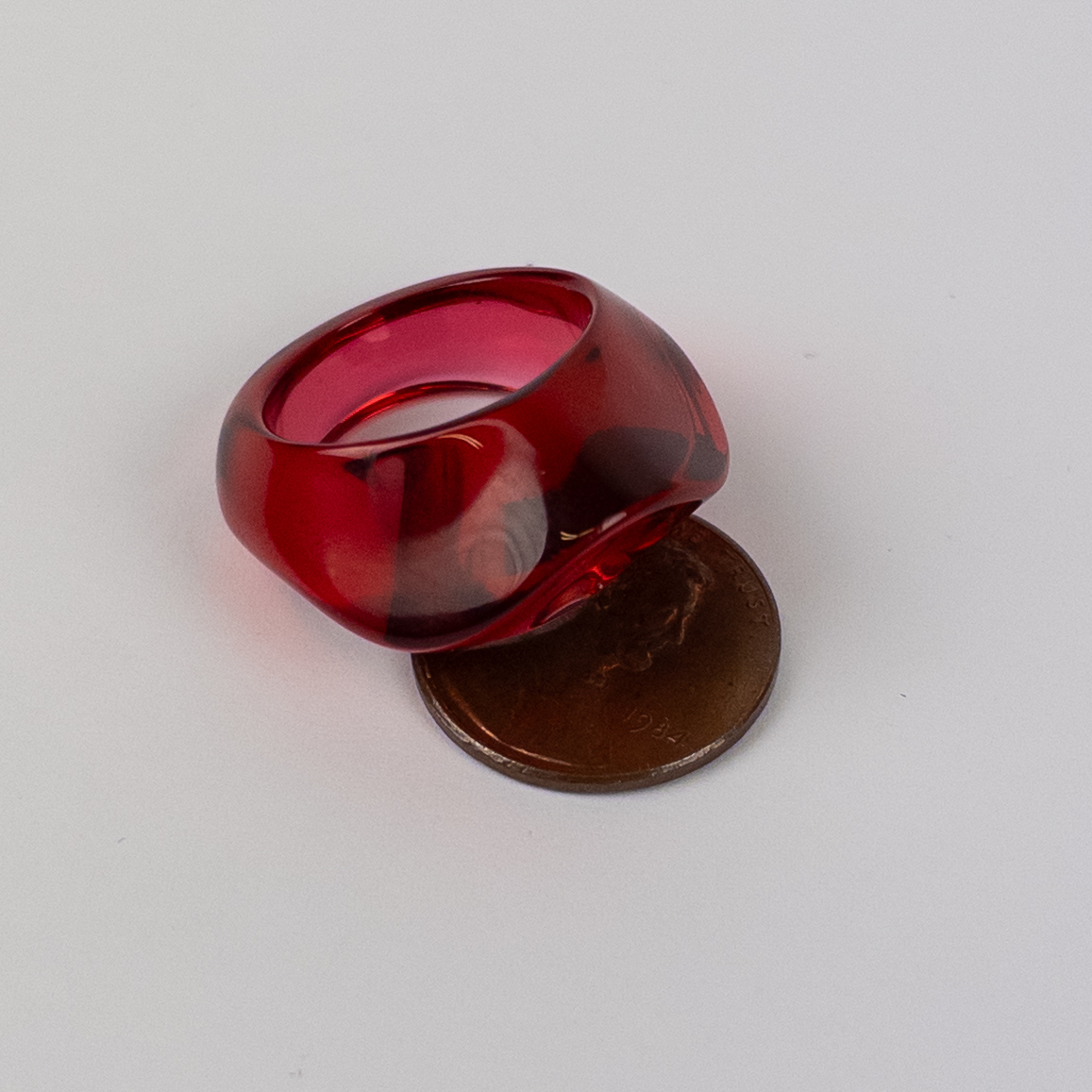 Baccarat Red Crystal Pebble Ring