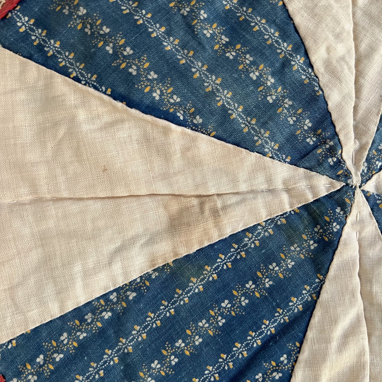 Vintage Signed Pinwheel Quilt Throw