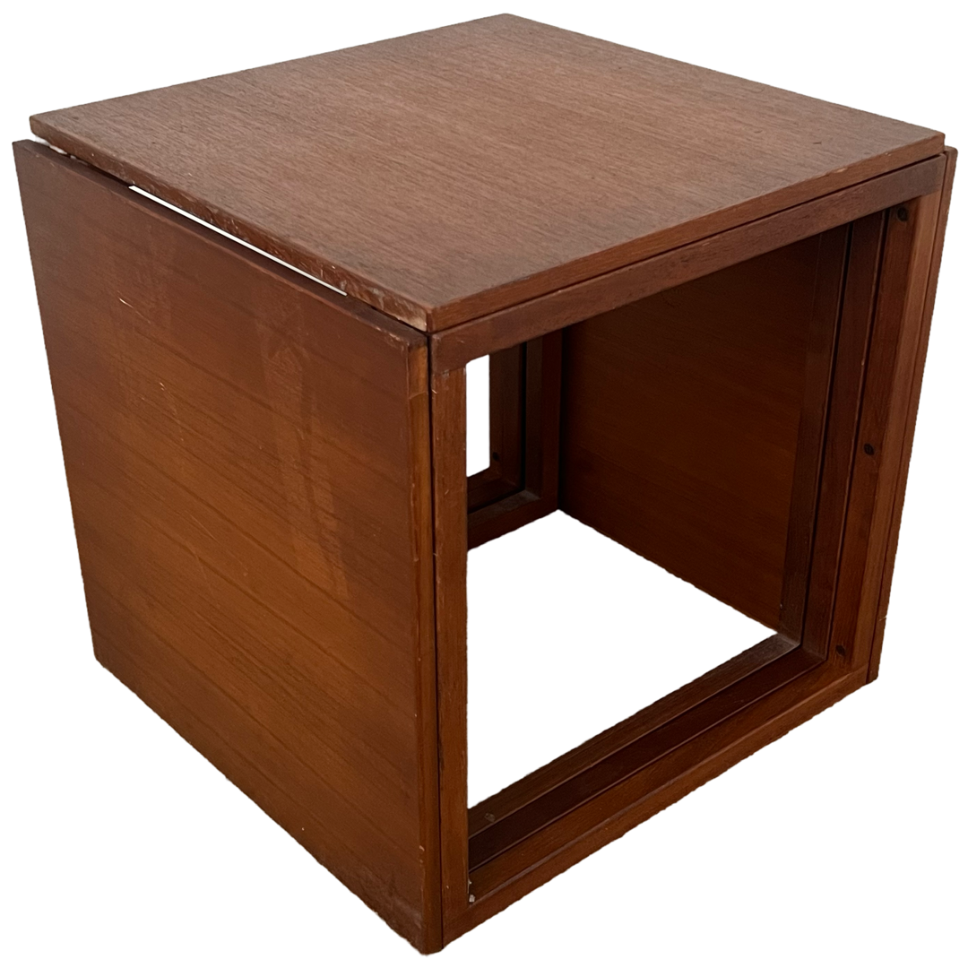 Kai Kristiansen for Vildbjerg Møbelfabrik Danish Modern Teak Nesting Cube Table Trio