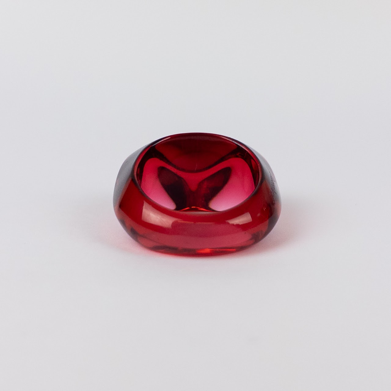 Baccarat Red Crystal Pebble Ring