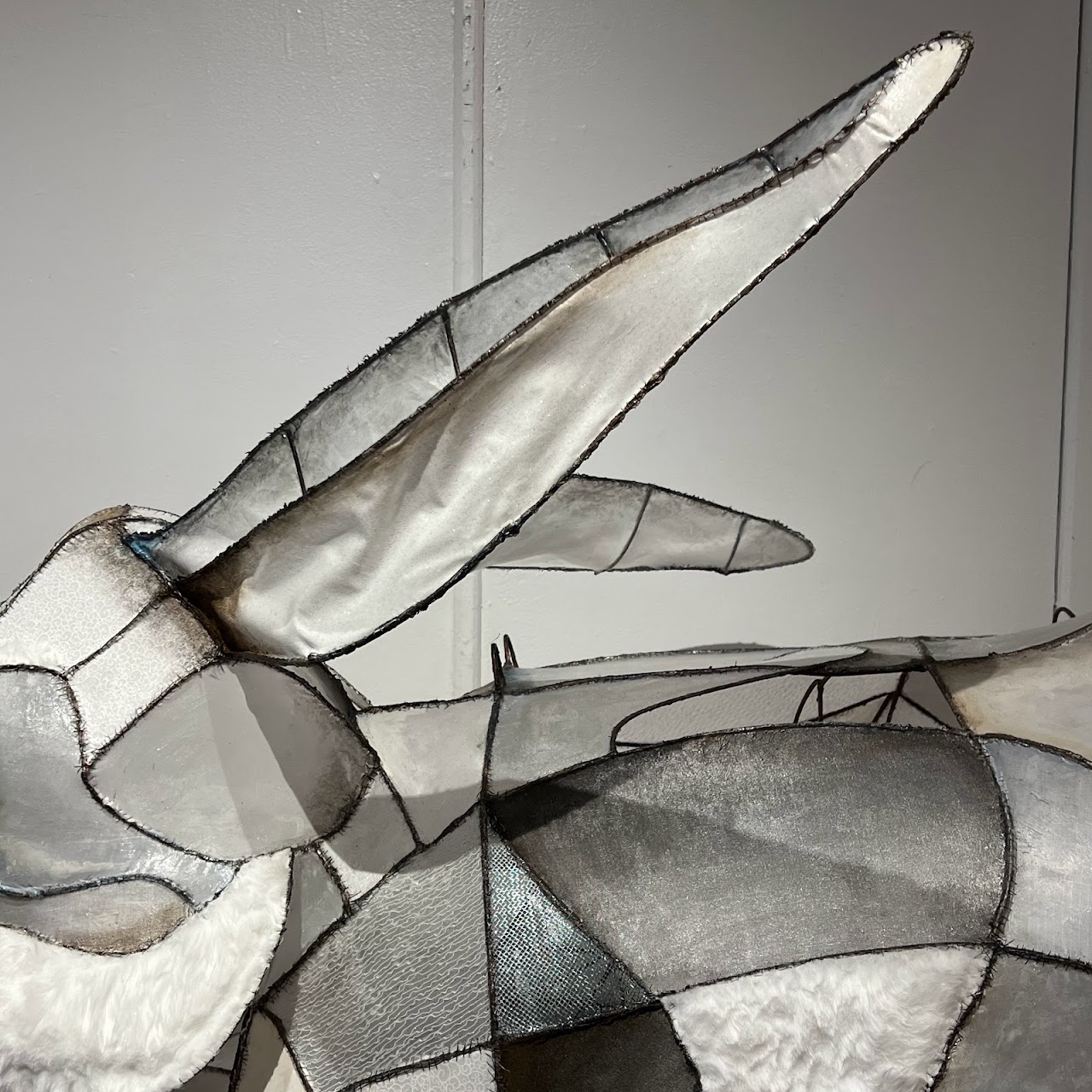 Jill King 'White Rabbit' Large Scale Mixed Media Sculpture