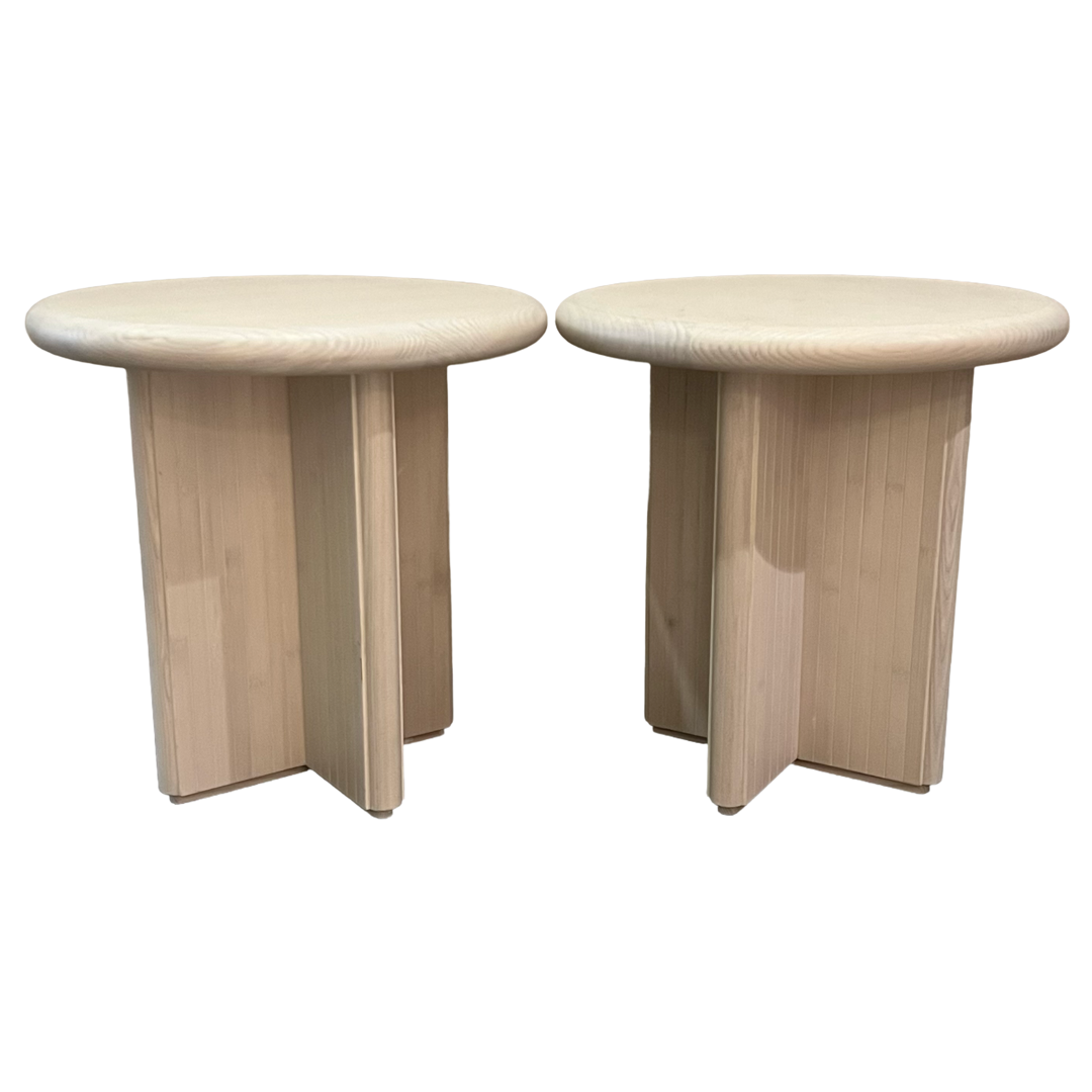 Fairmont Designs Cerused Oak Round End Table Pair