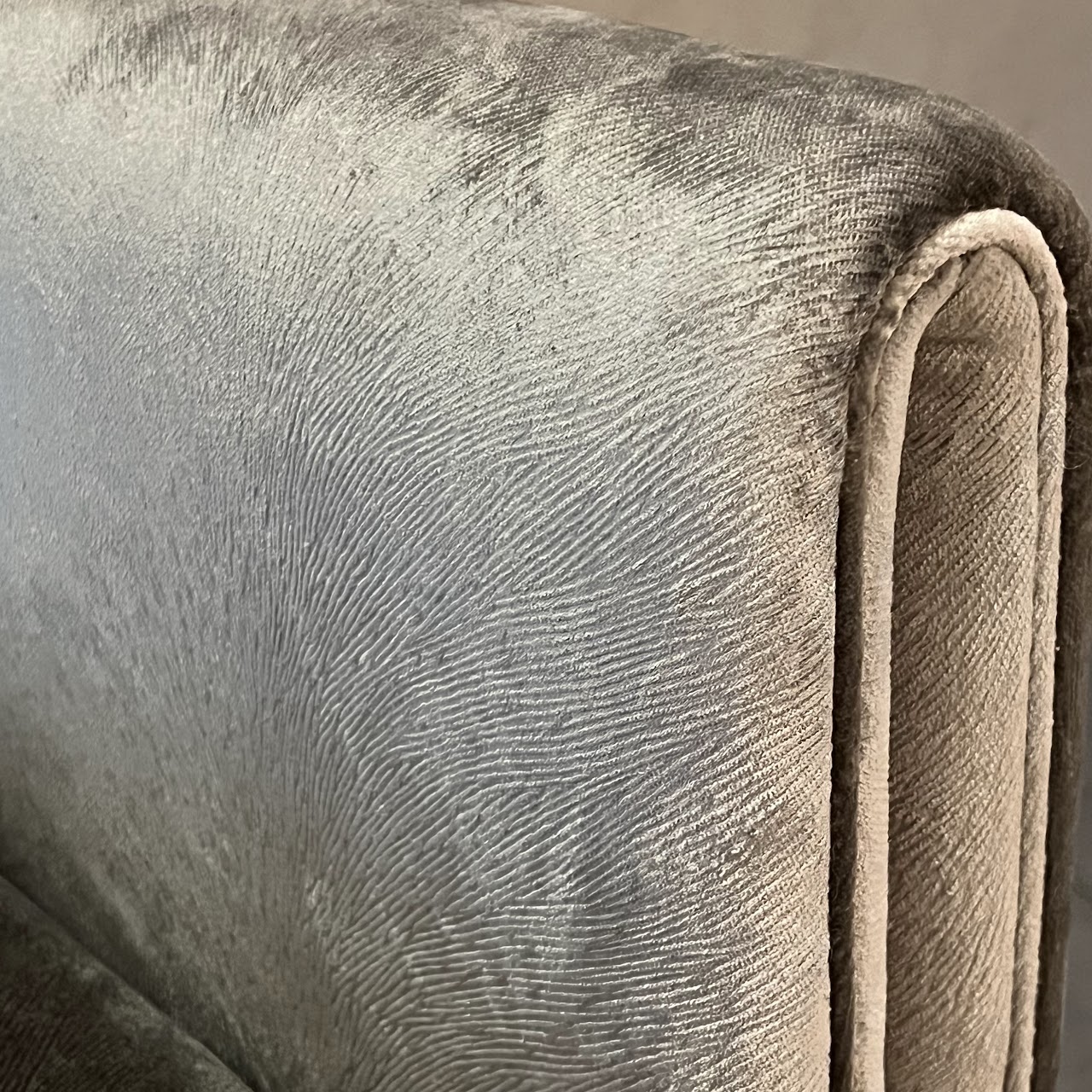 BSF Contemporary Silver Textured Velvet Armchair