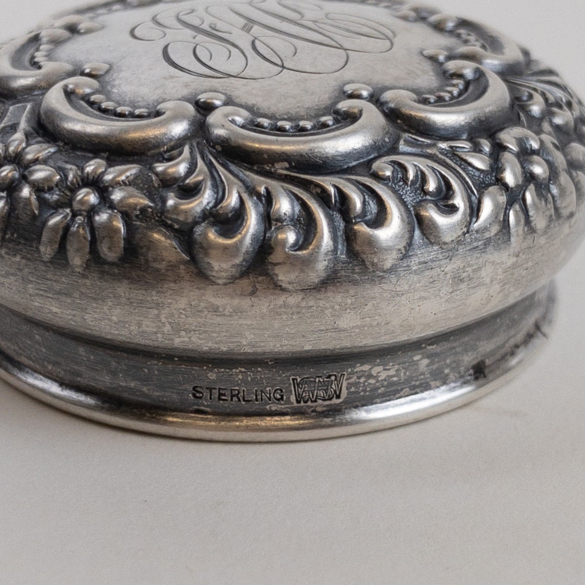 Sterling Silver & Cut Crystal Powder Jar