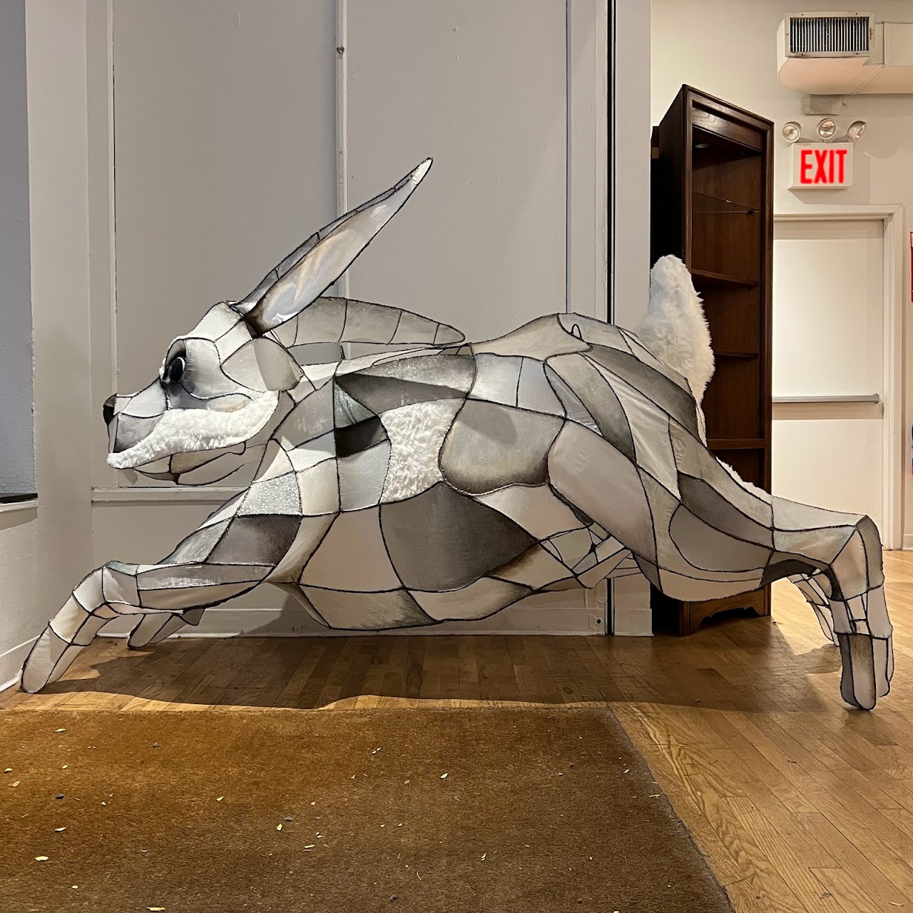 Jill King 'White Rabbit' Large Scale Mixed Media Sculpture