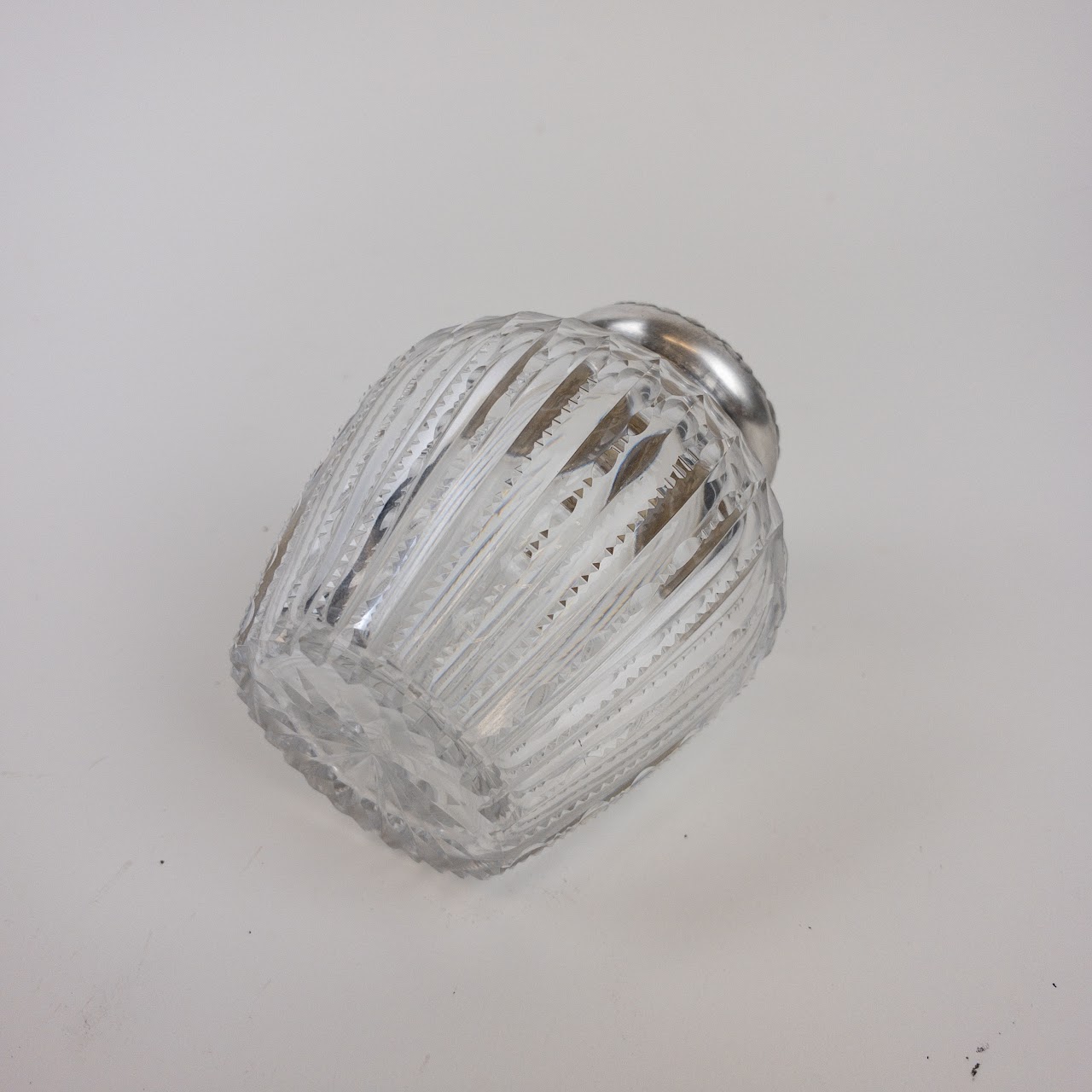 Sterling Silver & Cut Crystal Powder Jar