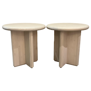 Fairmont Designs Cerused Oak Round End Table Pair