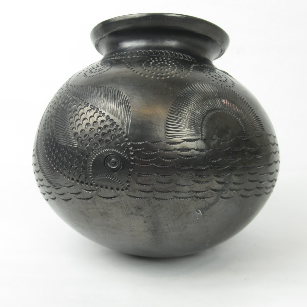 Black Oaxaca Round Vase