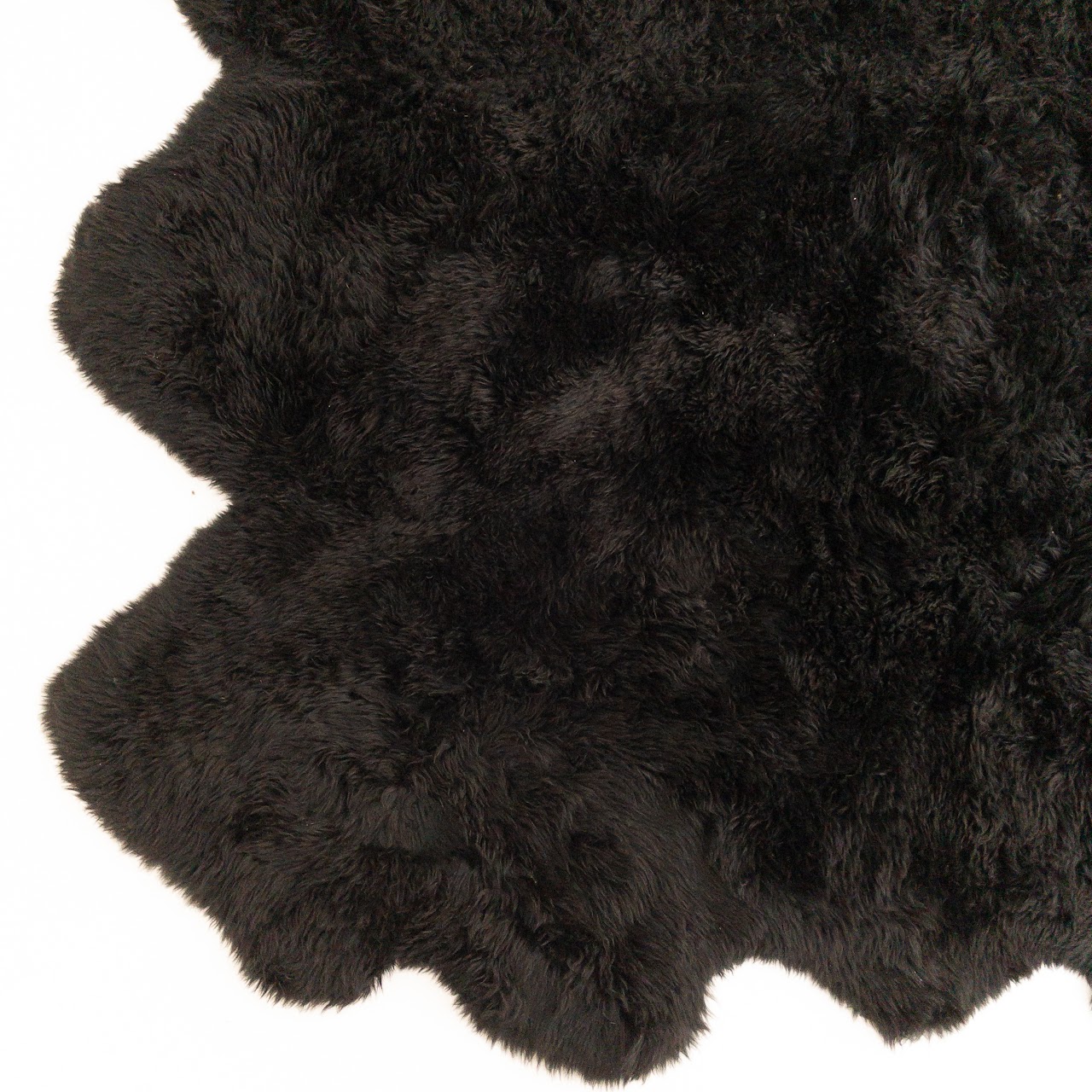 Natural Black Sheepskin Rug