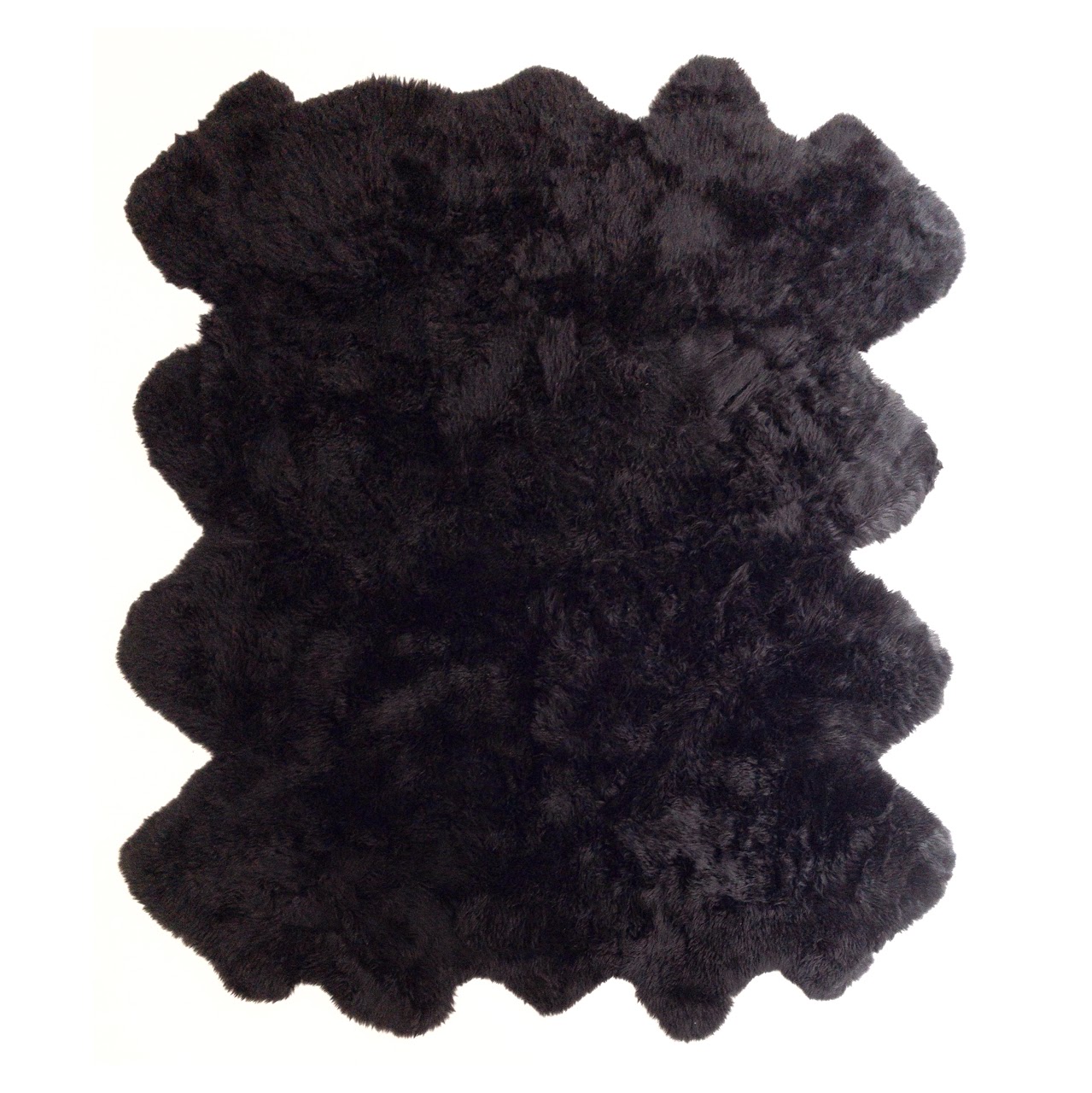 Natural Black Sheepskin Rug