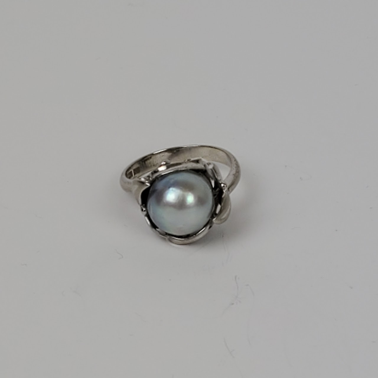 14K White Gold & Pearl Ring