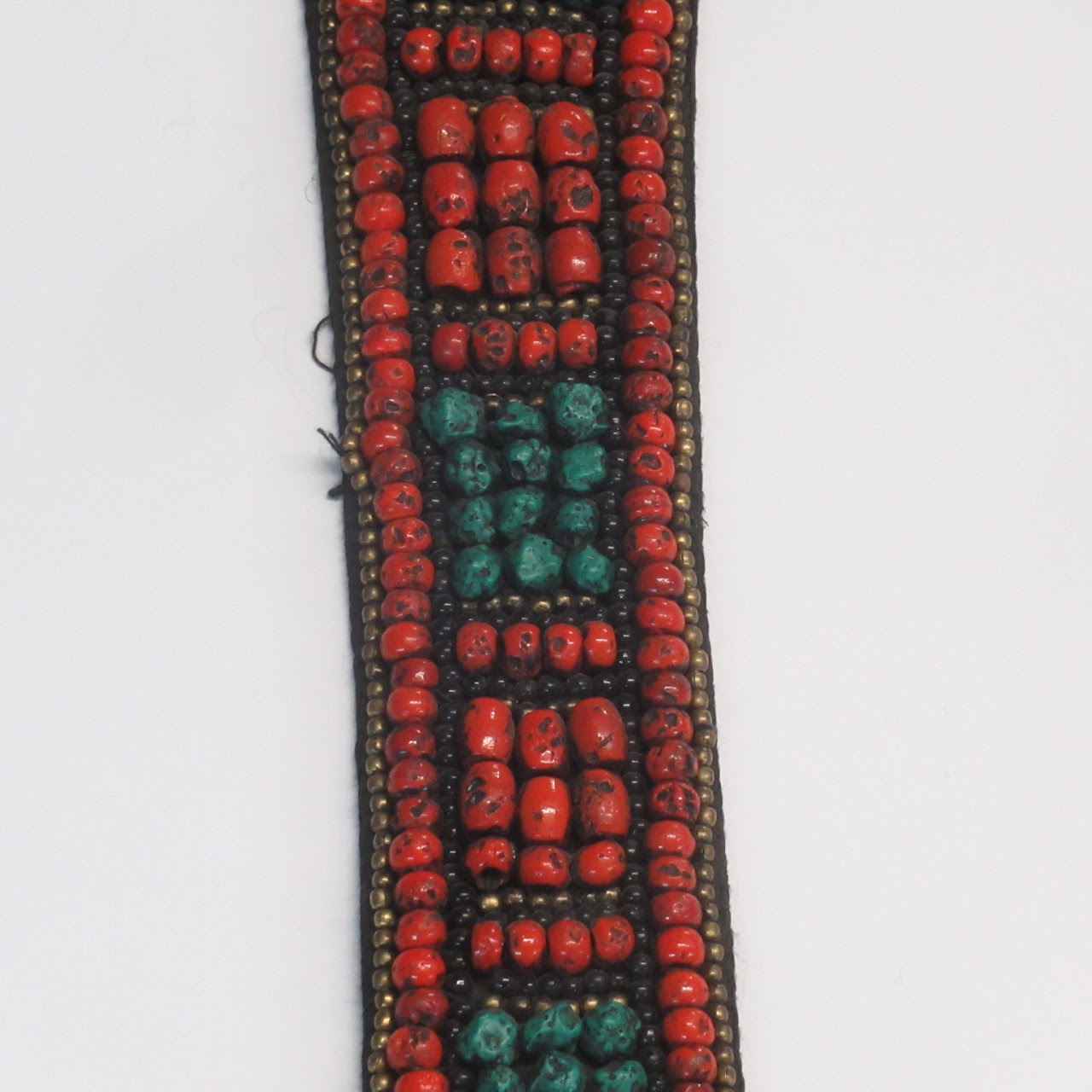 Tibetan Coral & Turquoise Long Bib Collar