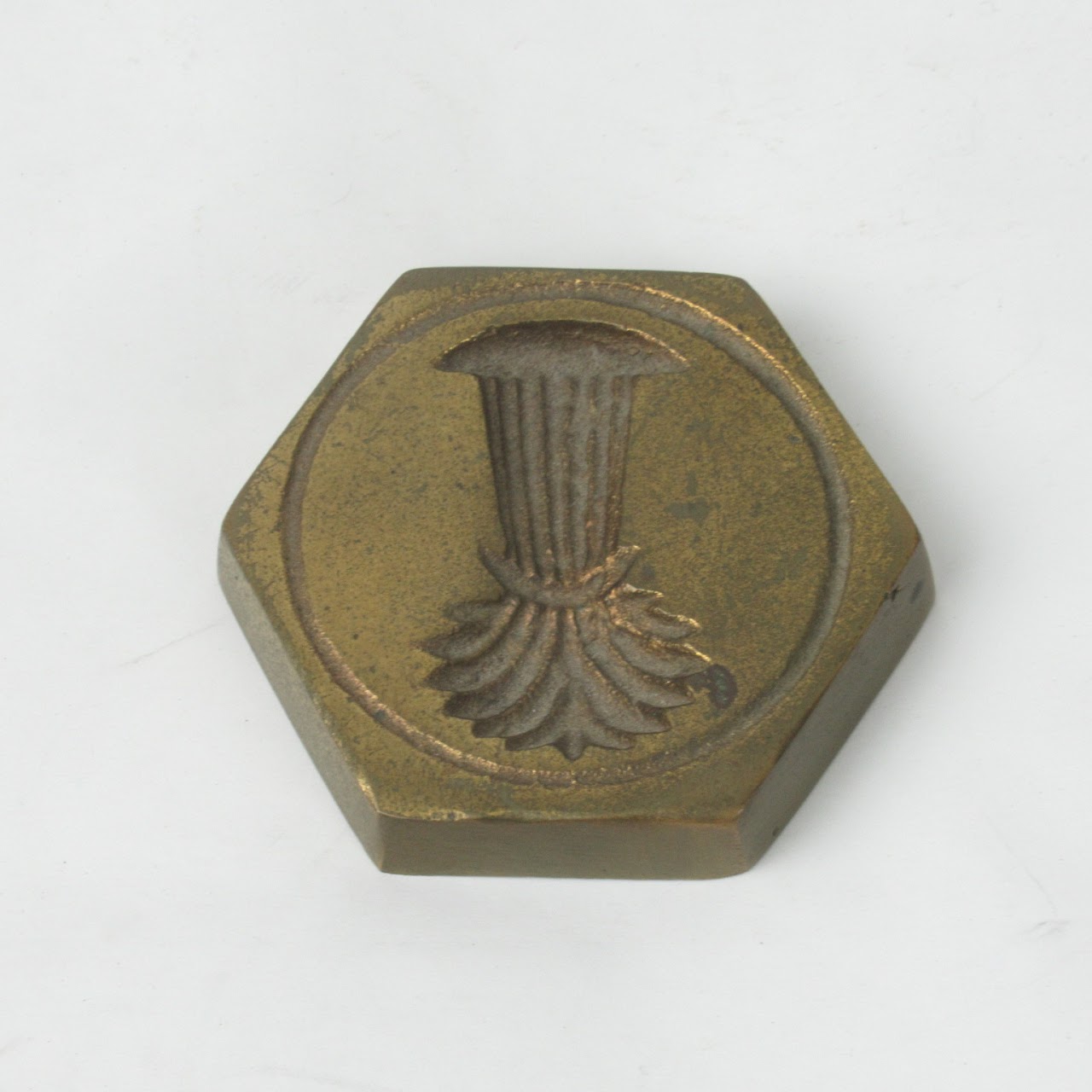 Signed Brass Decorative Object