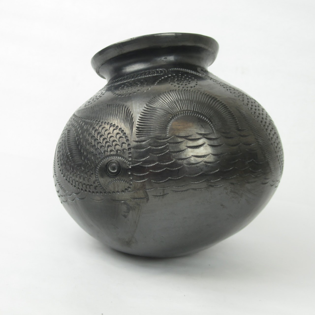 Black Oaxaca Round Vase