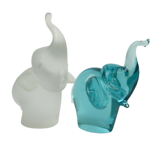 Glass Elephant Duo
