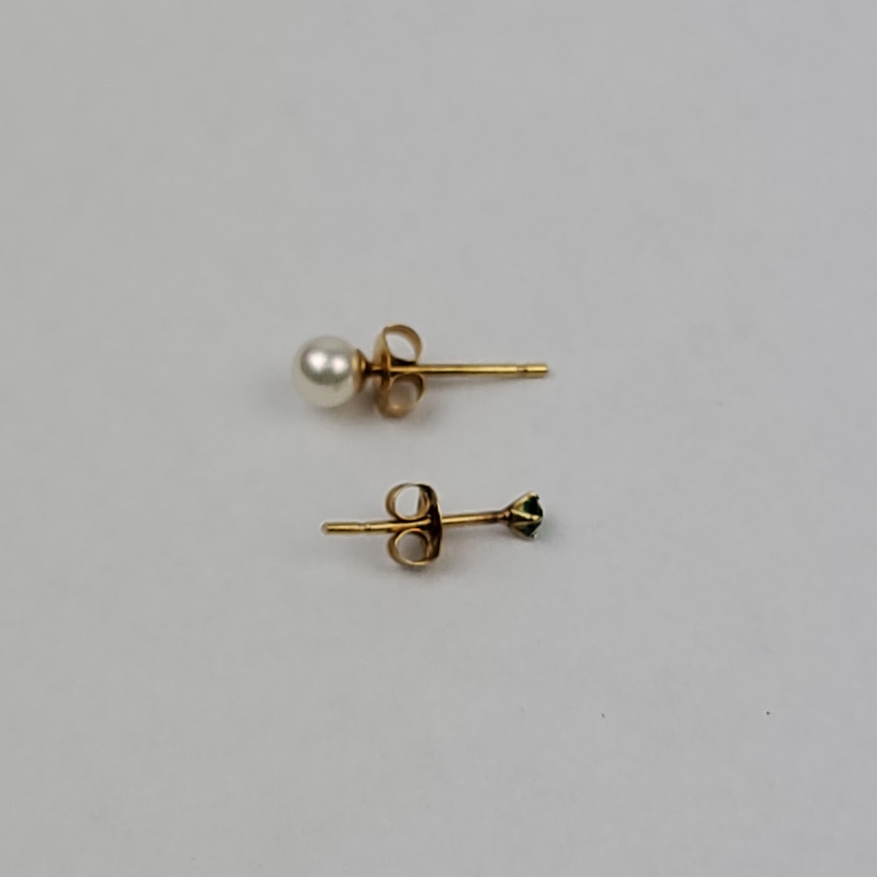 18K Gold Mismatched  Mini Stud Earrings