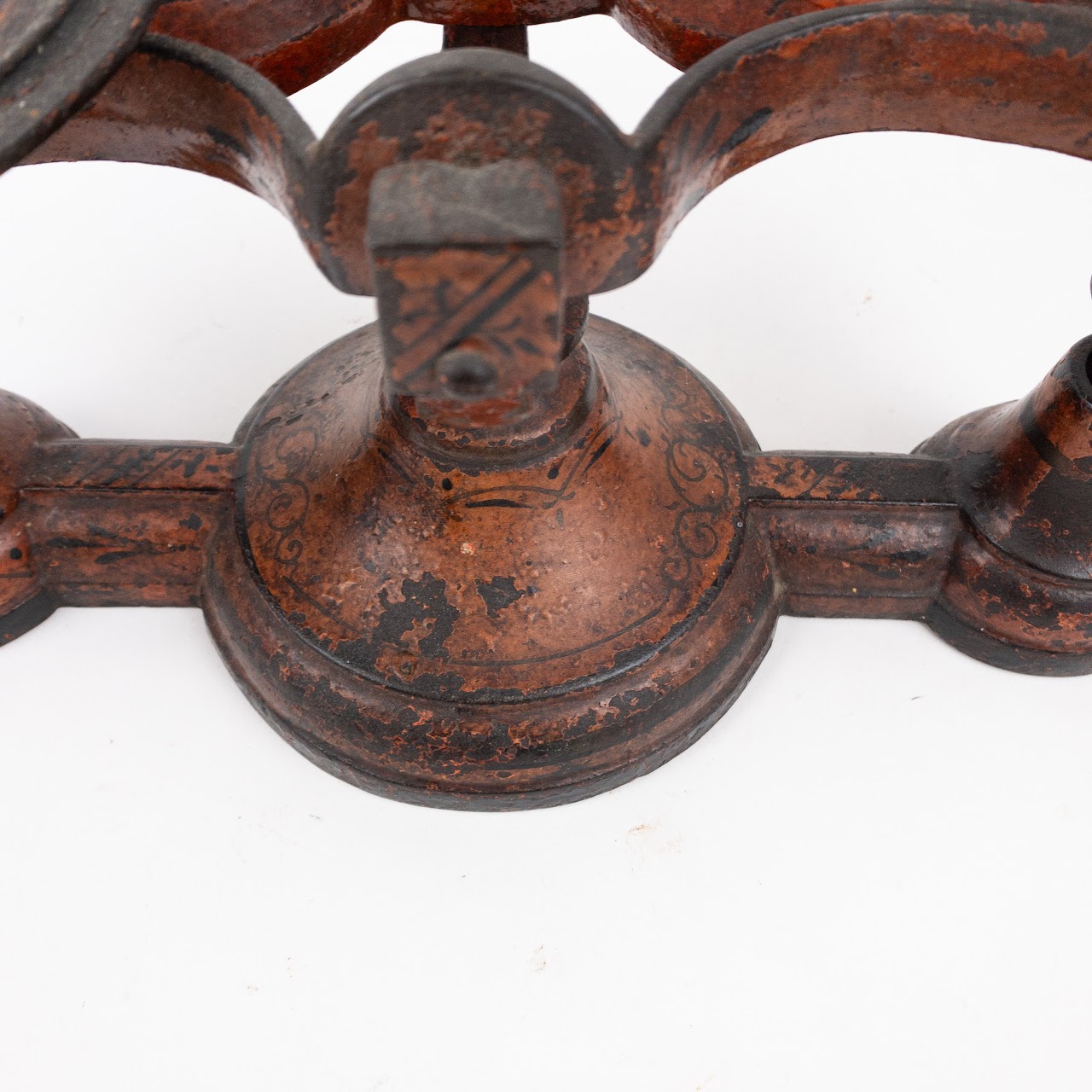 Cast Iron and Brass Antique Balance Scale with Weights