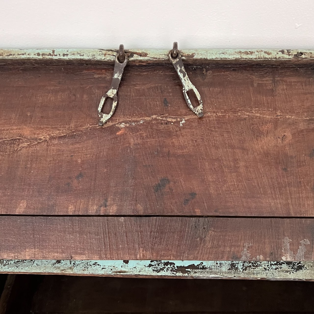 Early 20th C. Blue Painted Blanket Chest