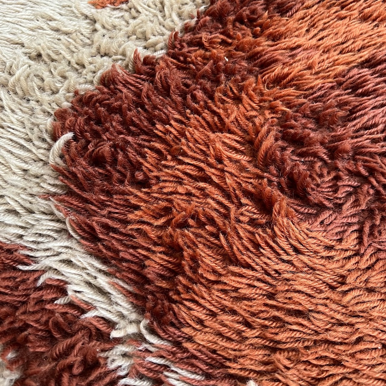 1970s Scandinavian Wool Shag Area Rug