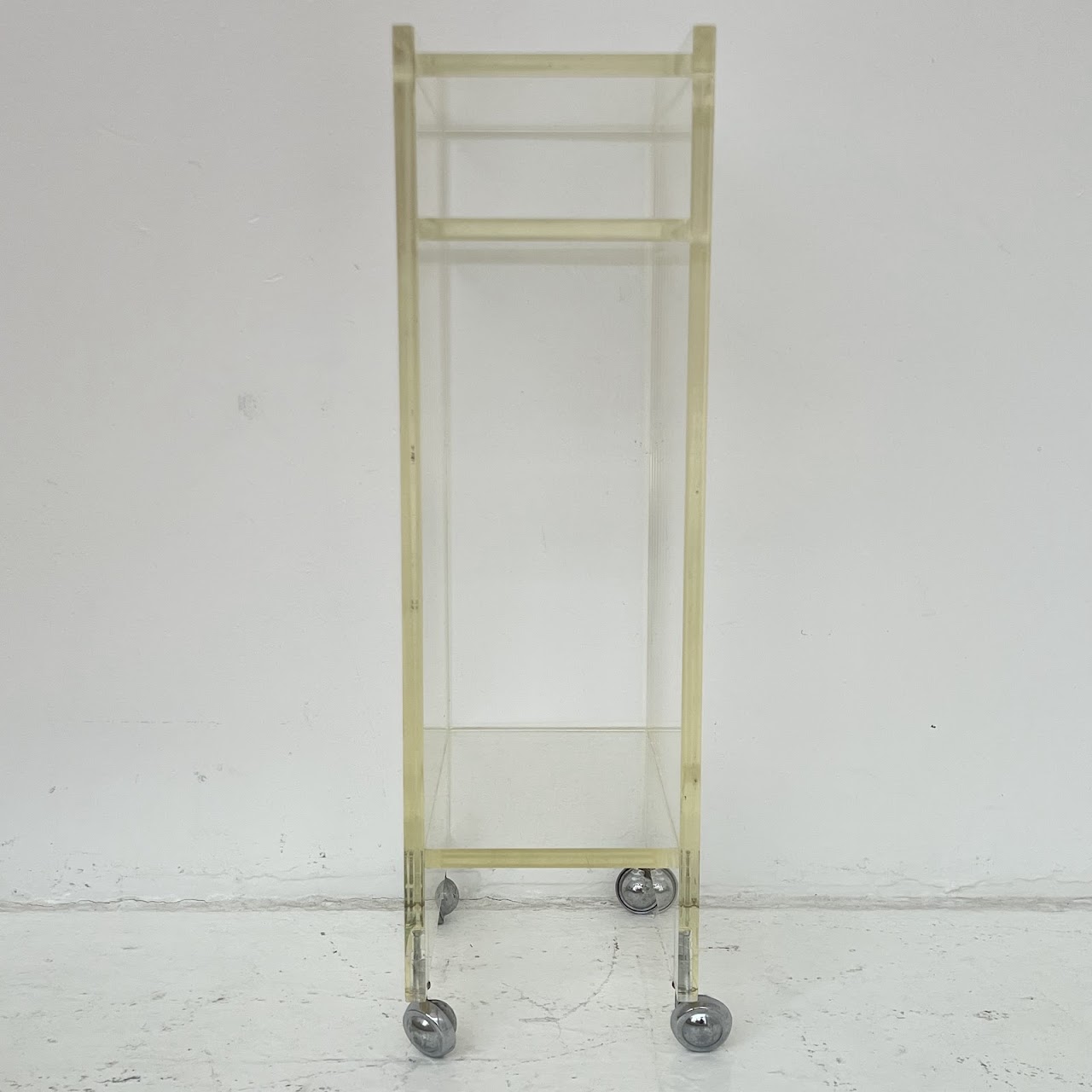 Vintage Lucite Small Rolling Shelf